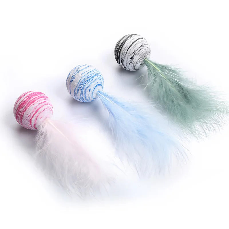 Cat Toy Feather Ball