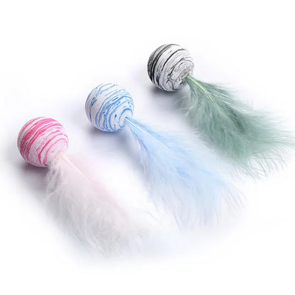 Cat Toy Feather Ball