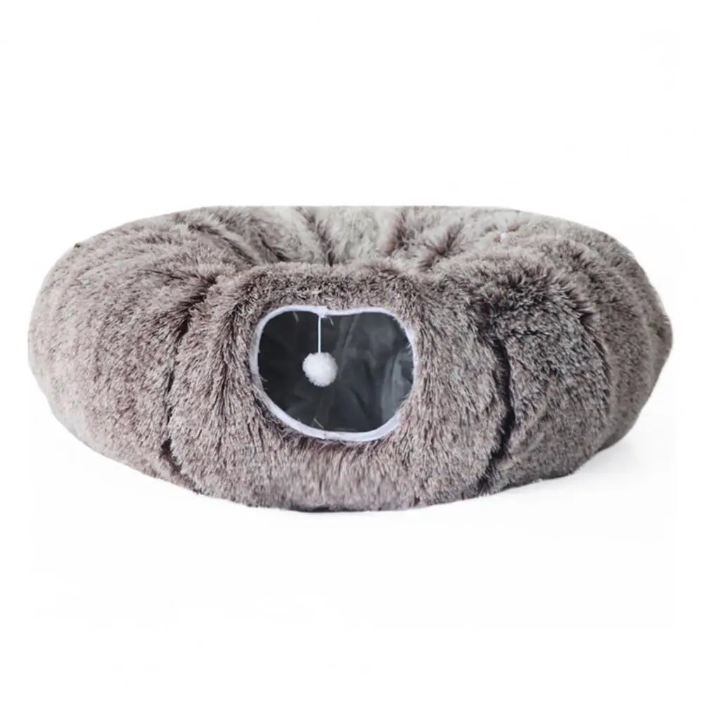 Plush Donut Cat Tunnel Bed