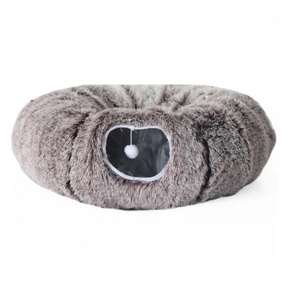 Plush Donut Cat Tunnel Bed