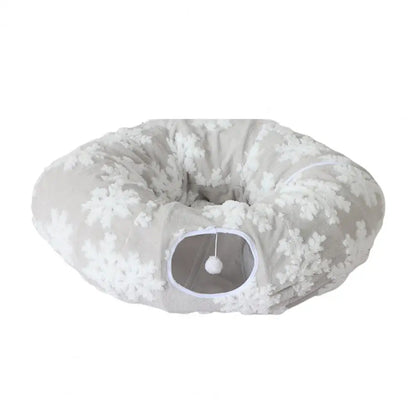 Plush Donut Cat Tunnel Bed
