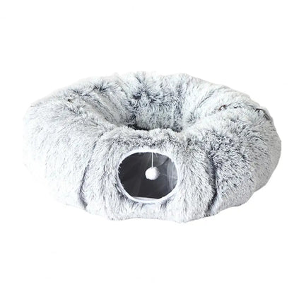 Plush Donut Cat Tunnel Bed