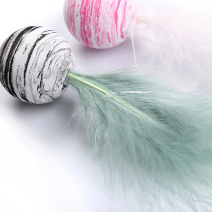 Cat Toy Feather Ball