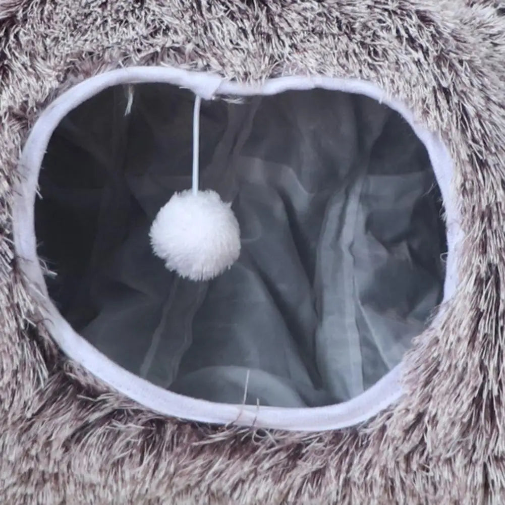 Plush Donut Cat Tunnel Bed