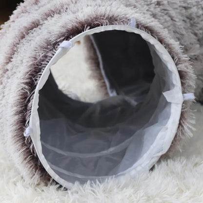 Plush Donut Cat Tunnel Bed