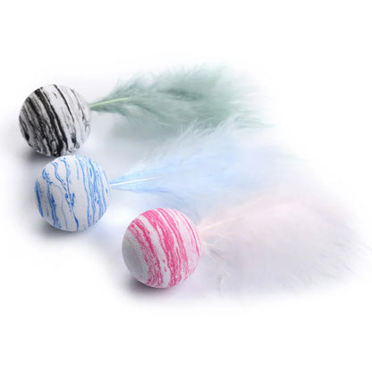 Cat Toy Feather Ball