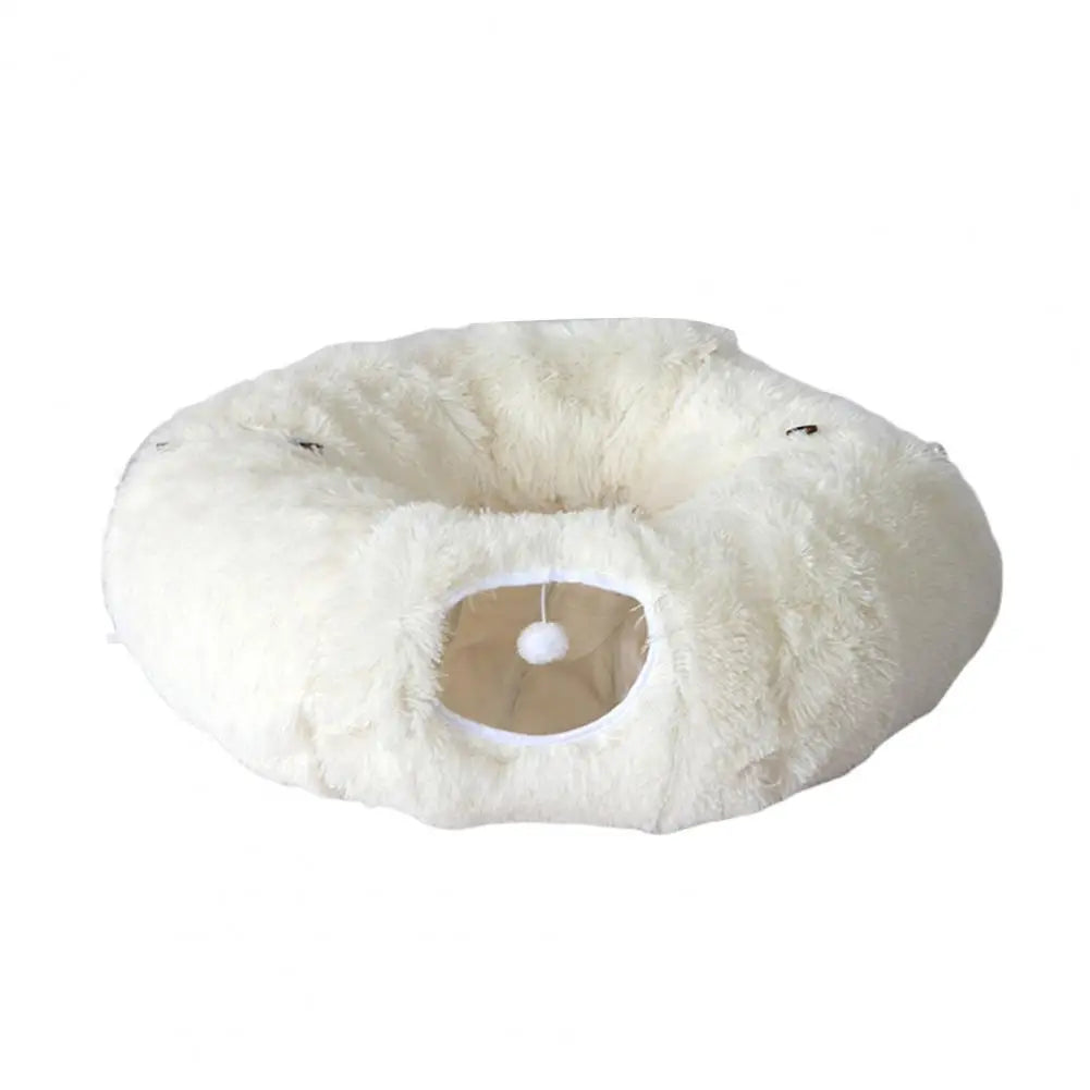 Plush Donut Cat Tunnel Bed
