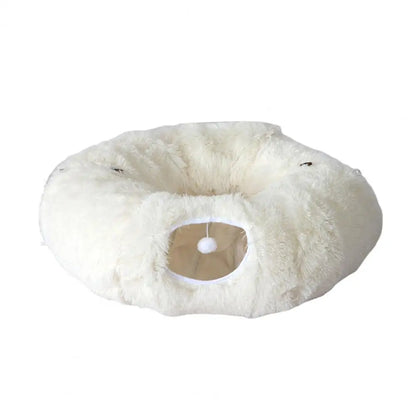 Plush Donut Cat Tunnel Bed